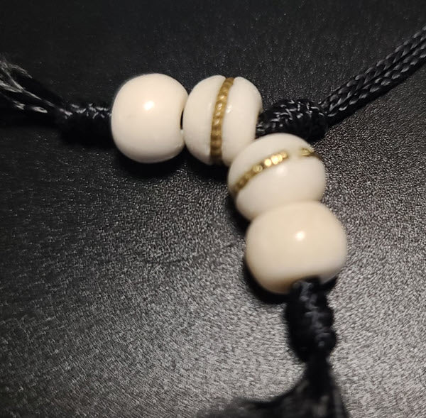 Bone & Brass Inlaid Bone Komboloi