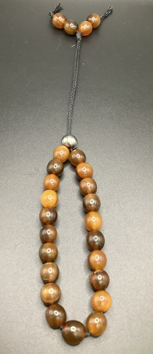 Amber Color Horn Greek Komboloi - Greek Worry Beads