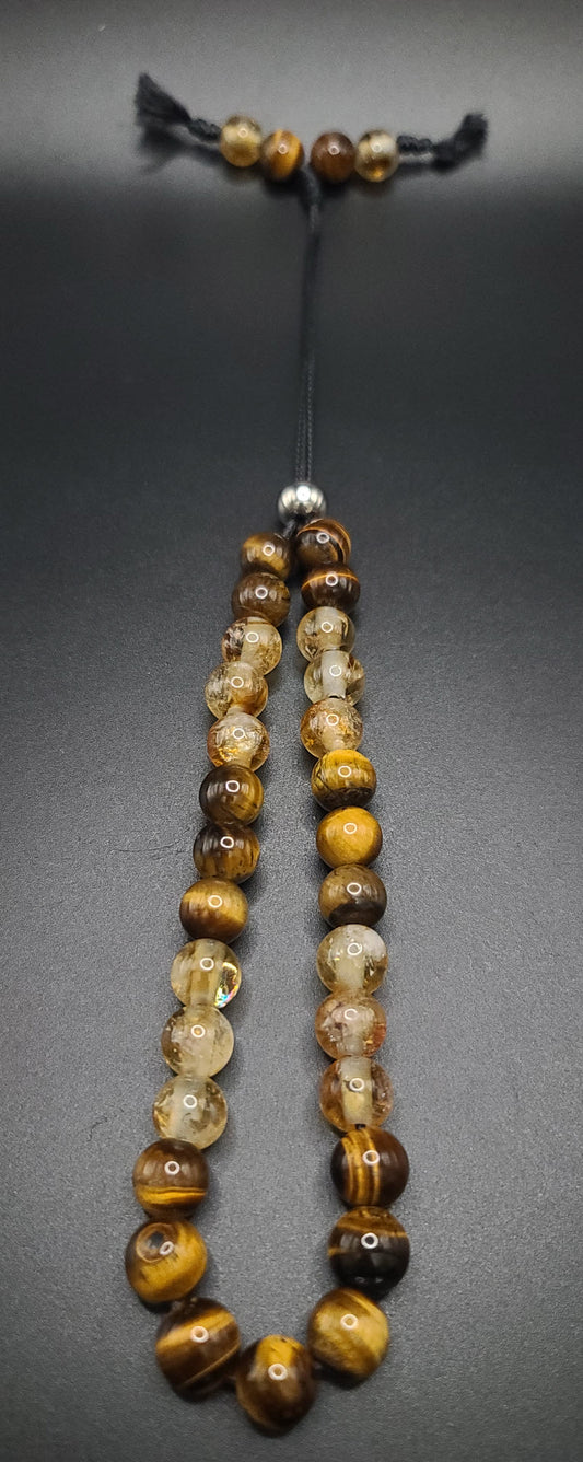 Tiger Eye & Citrine Komboloi - Greek Worry Beads