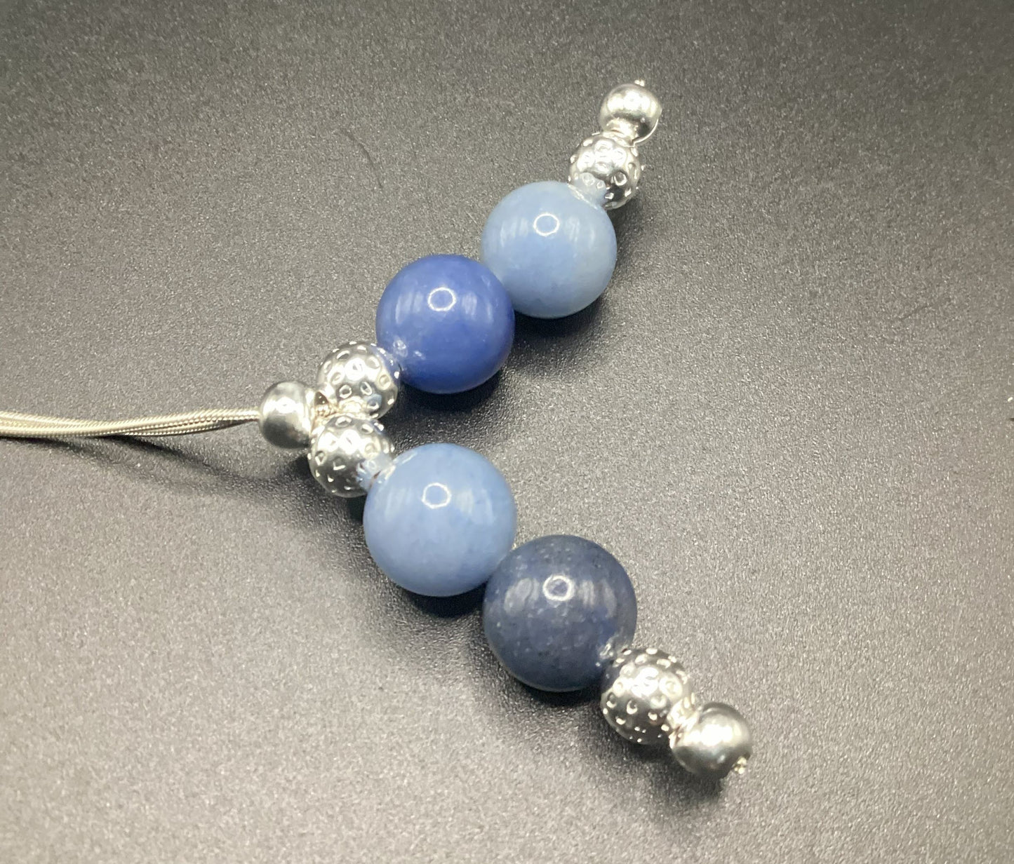 Blue Aventurine on Sterling Silver Komboloi - Greek Worry Beads