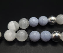 Selenite & Blue Lace Agate Komboloi - Greek Worry Beads