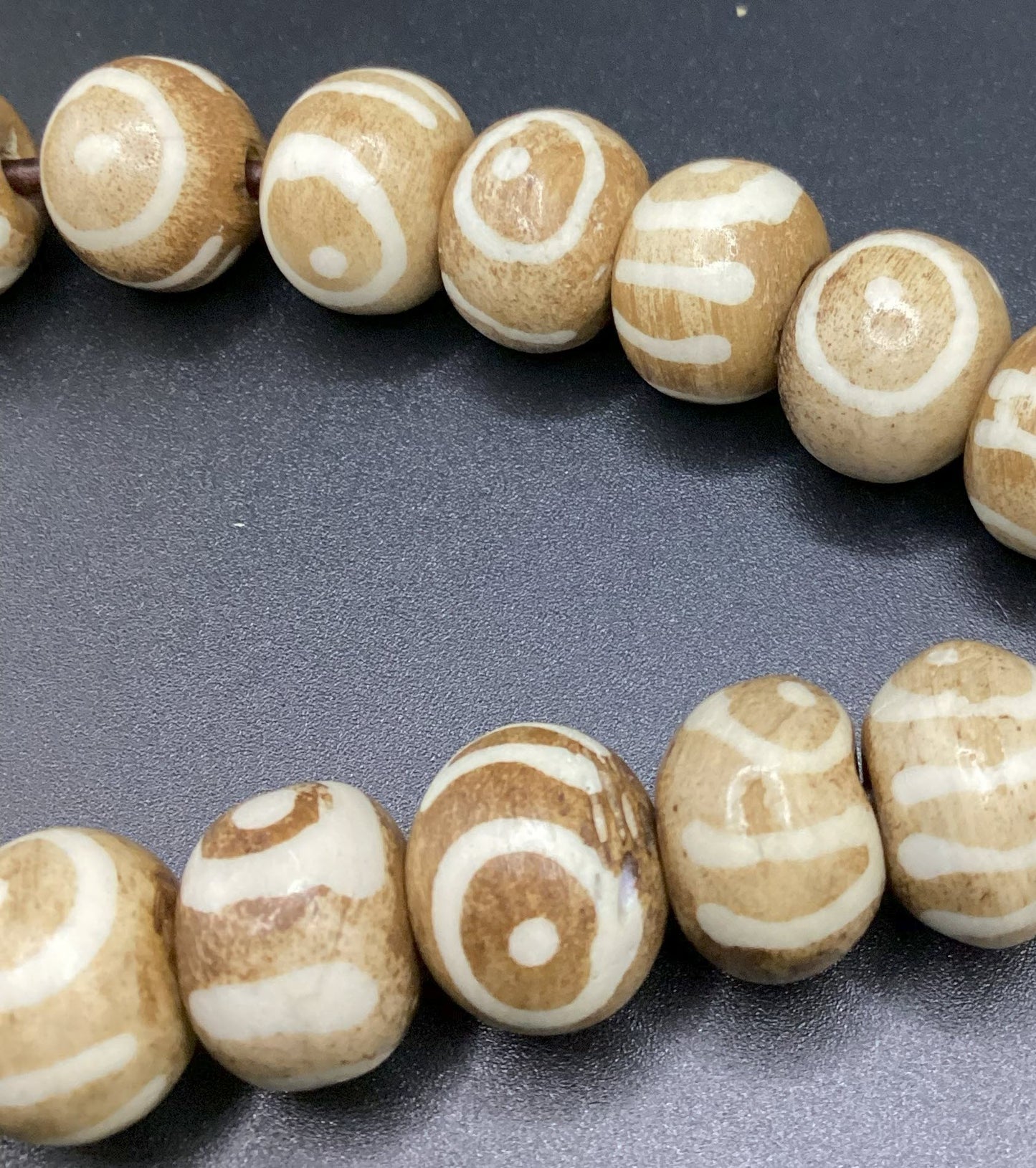 Painted Eye Bone Bead Komboloi - Greek Worry Beads