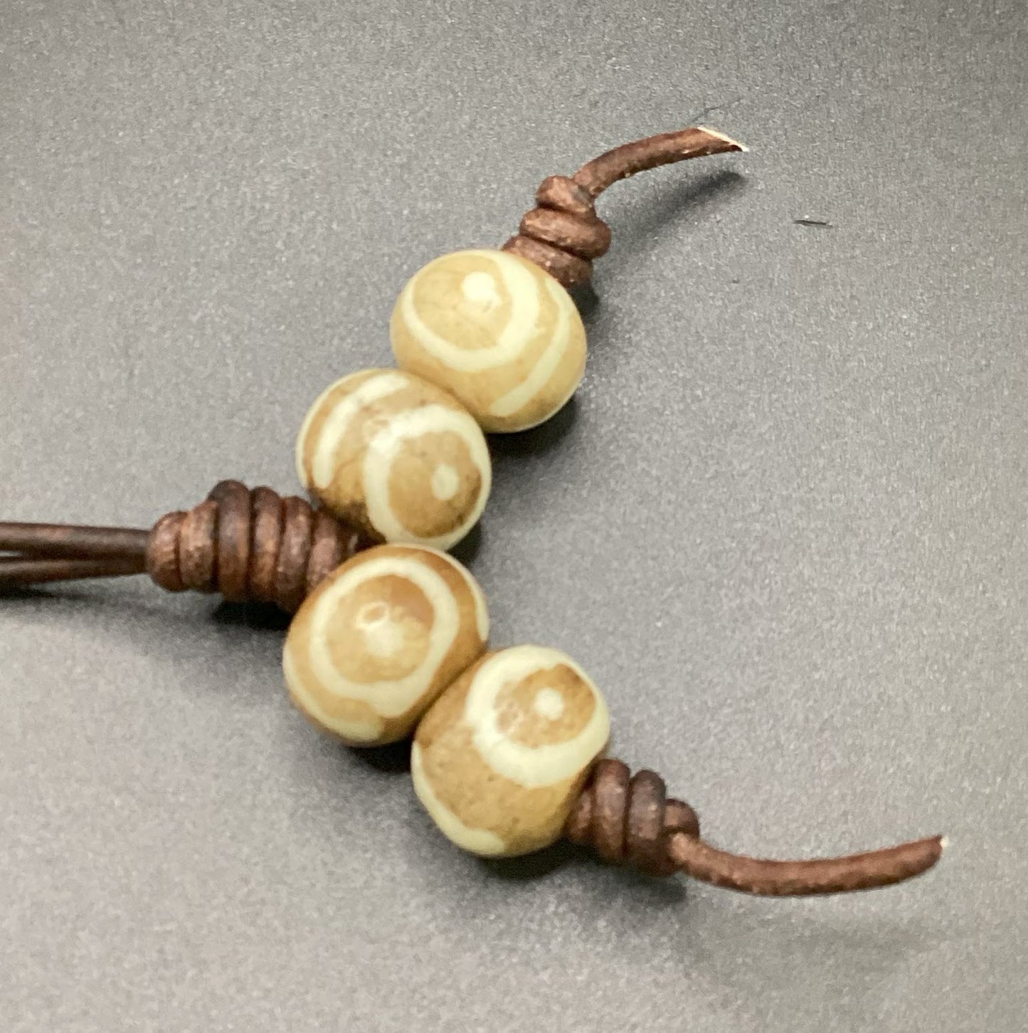 Painted Eye Bone Bead Komboloi - Greek Worry Beads