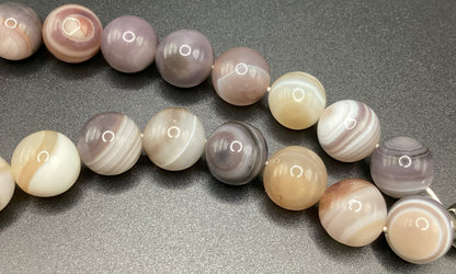 Botswana Agate on Sterling Silver Komboloi - Greek Worry Beads