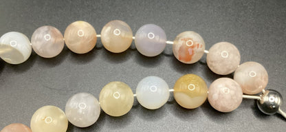 Cherry Blossom Agate on Sterling Silver Komboloi - Greek Worry Beads