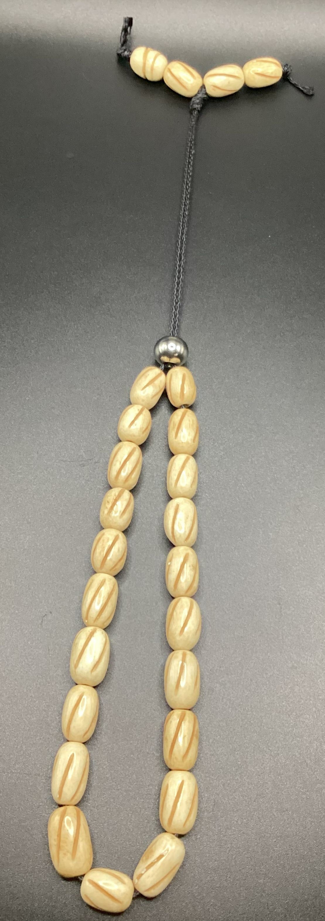 Etched Oval Bone Komboloi - Greek Worry Beads