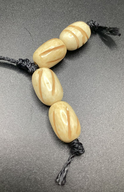 Etched Oval Bone Komboloi - Greek Worry Beads