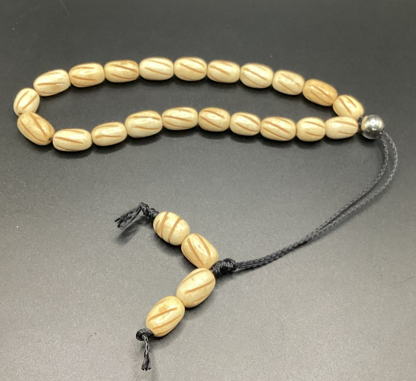 Etched Oval Bone Komboloi - Greek Worry Beads