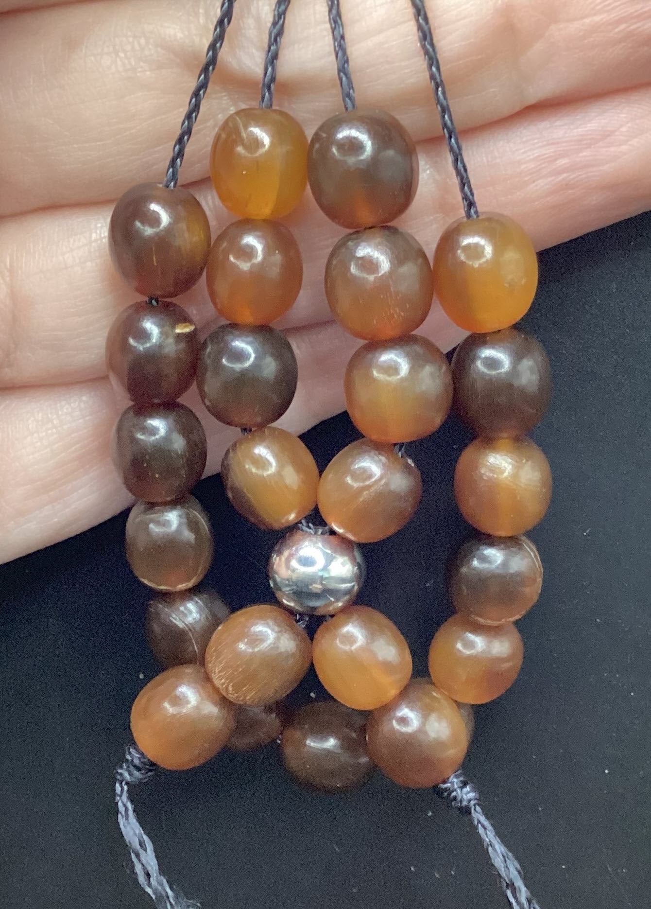 Amber Color Horn Greek Komboloi - Greek Worry Beads