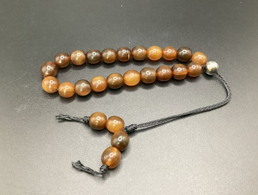 Amber Color Horn Greek Komboloi - Greek Worry Beads