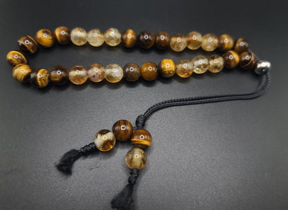 Tiger Eye & Citrine Komboloi - Greek Worry Beads