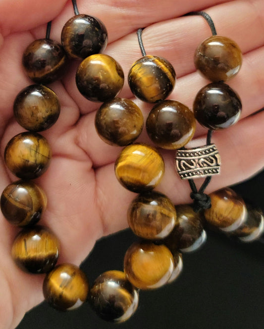 Large Stone (14MM) Tiger Eye Komboloi - Greek Worry Beads