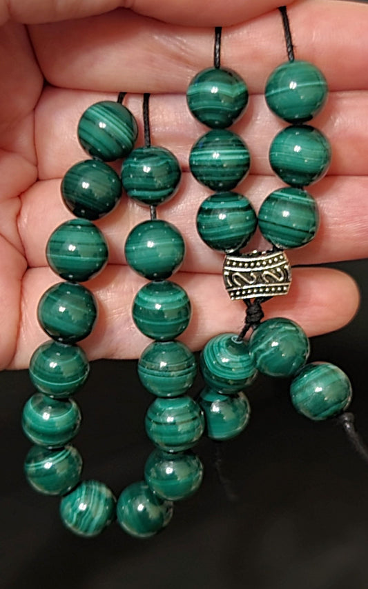 Malachite Komboloi - Greek Worry Beads