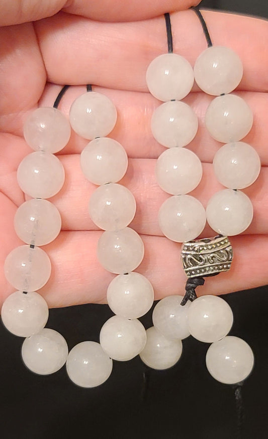 Snow Quartz Komboloi - Greek Worry Beads