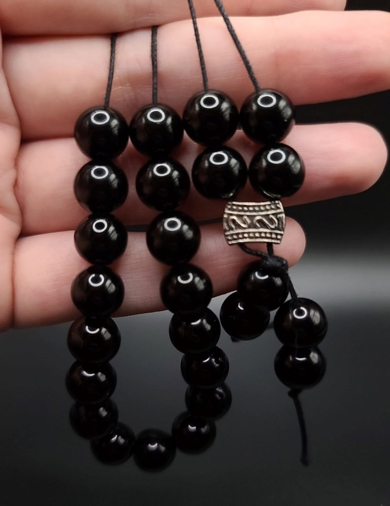 Black Obsidian Komboloi - Greek Worry Beads