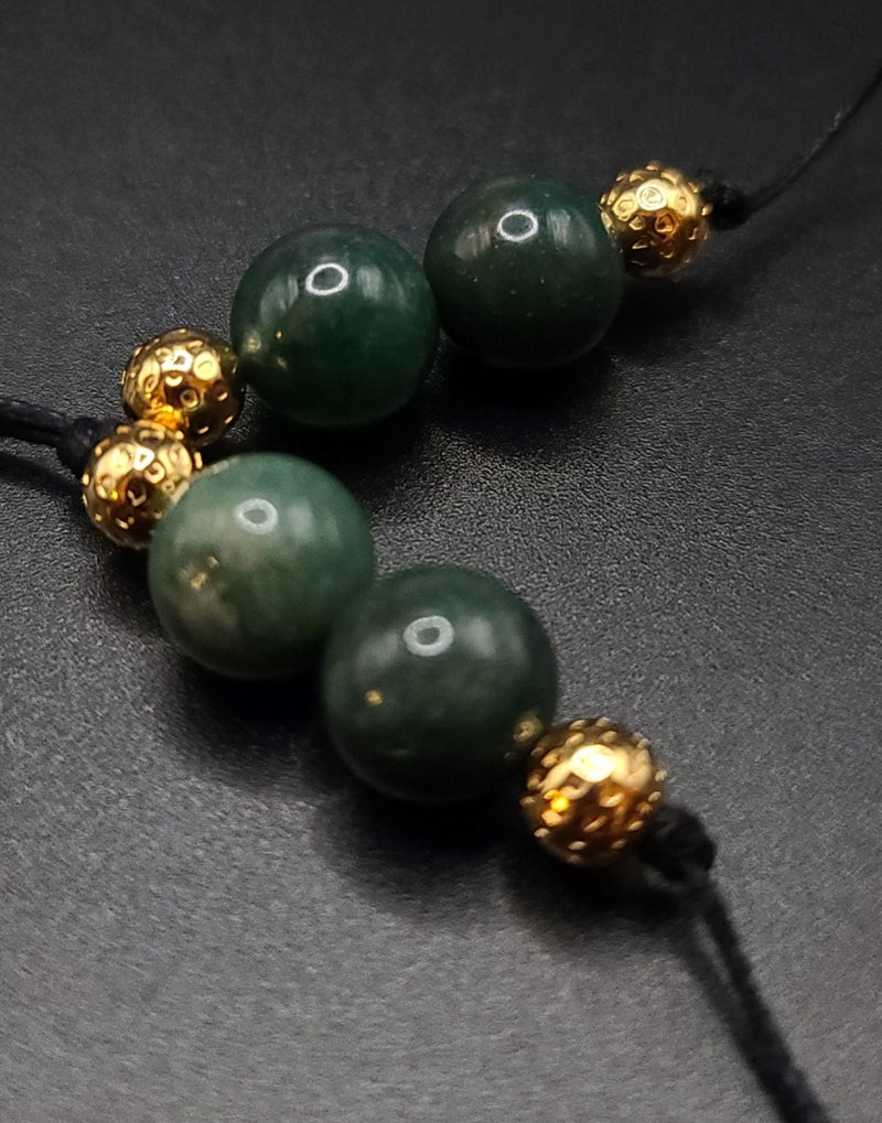 Moss Agate and Gold Filigree Komboloi - Greek Worry Beads