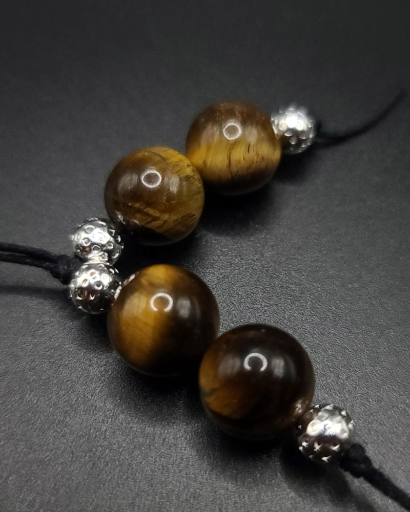 Tiger Eye and Silver Filigree Komboloi - Greek Worry Beads