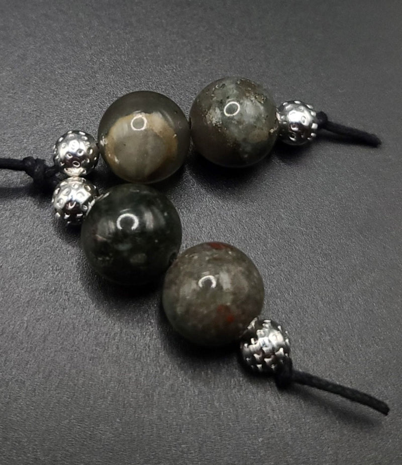 African Bloodstone and Silver Filigree Komboloi - Greek Worry Beads