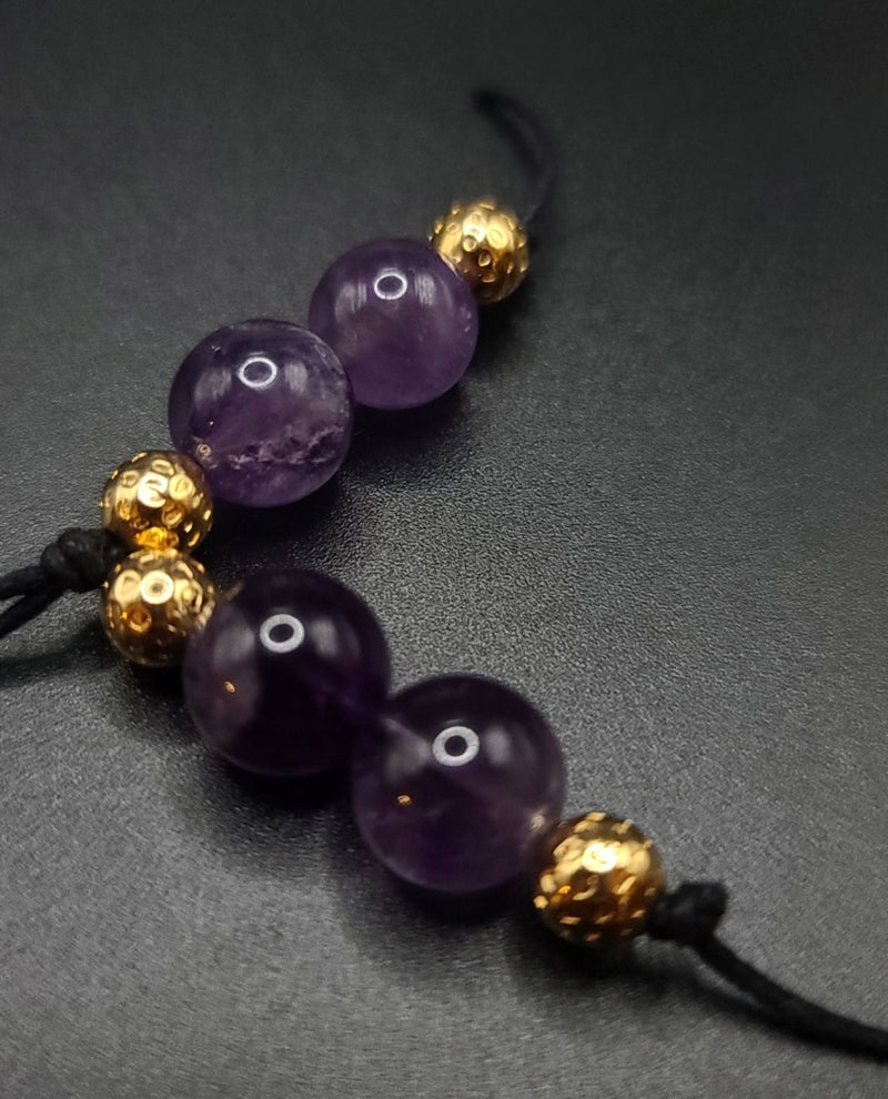 Amethyst and Gold Filigree Komboloi - Greek Worry Beads