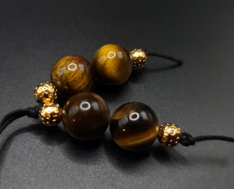 Tiger Eye and Gold Filigree Komboloi - Greek Worry Beads