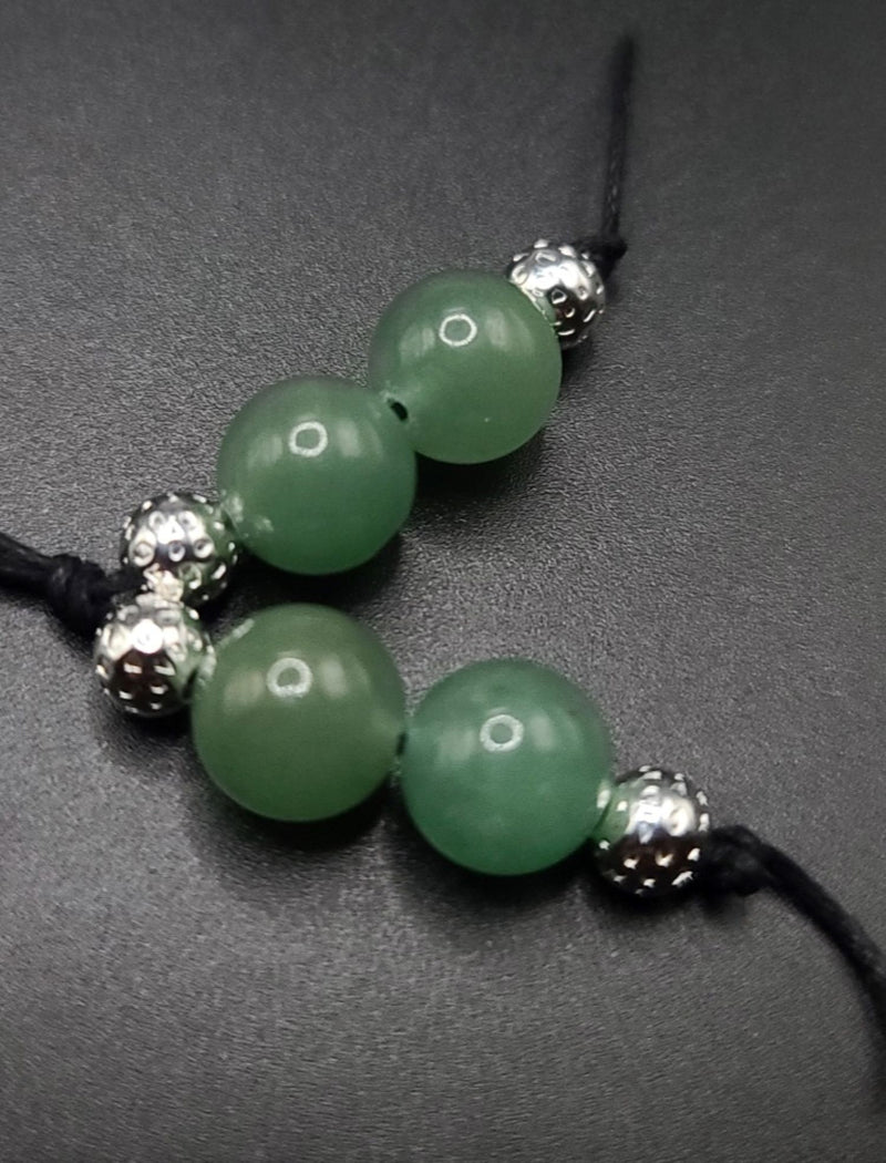 Aventurine and Silver Filigree Komboloi - Greek Worry Beads