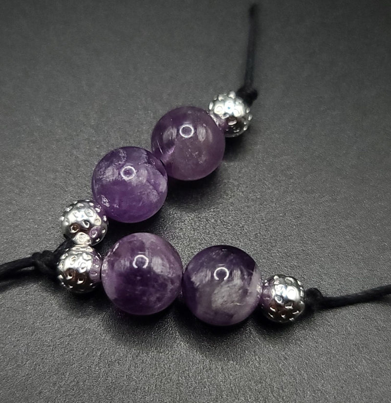 Amethyst and Silver Filigree Komboloi - Greek Worry Beads