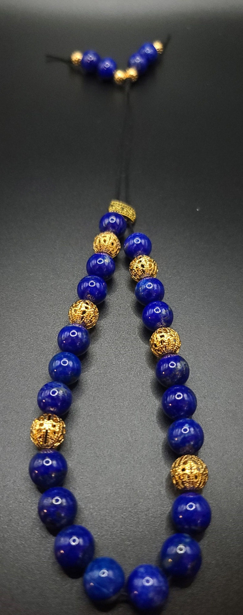 Lapis Lazuli and Gold Filigree Komboloi - Greek Worry Beads