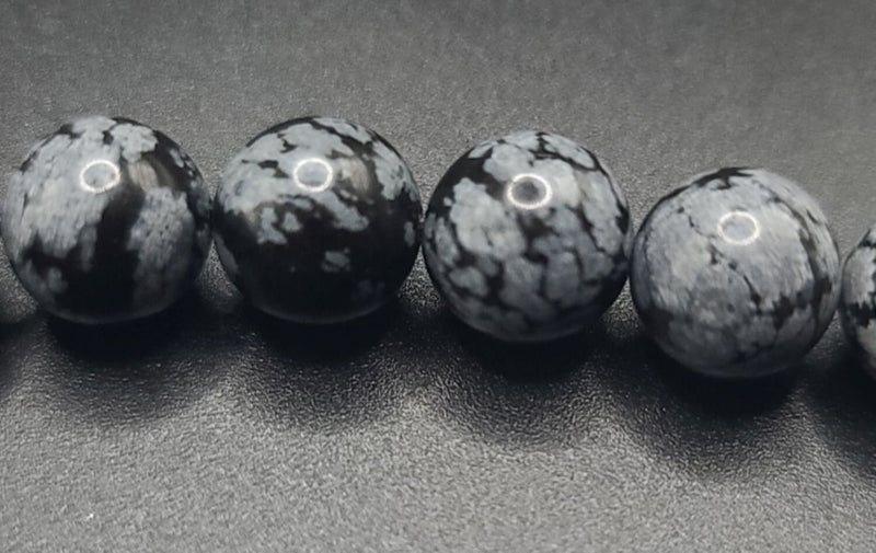 Snowflake Obsidian Komboloi - Greek Worry Beads