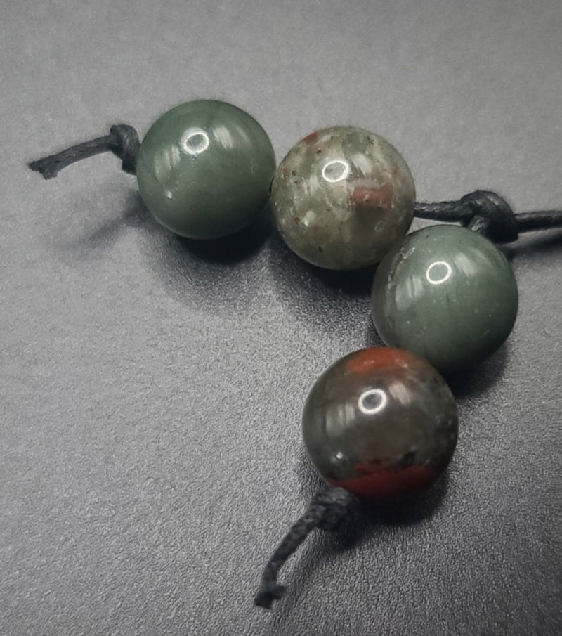 African Bloodstone  (Round) Komboloi - Greek Worry Beads