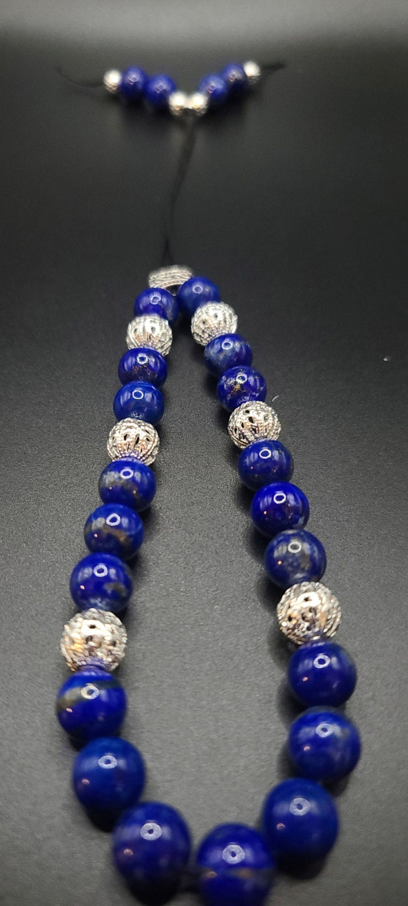 Lapis Lazuli and Silver Filigree Komboloi - Greek Worry Beads