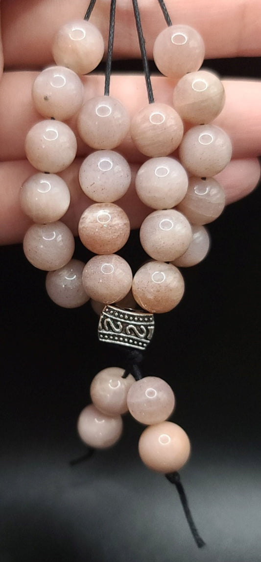 Pink Moonstone Komboloi - Greek Worry Beads