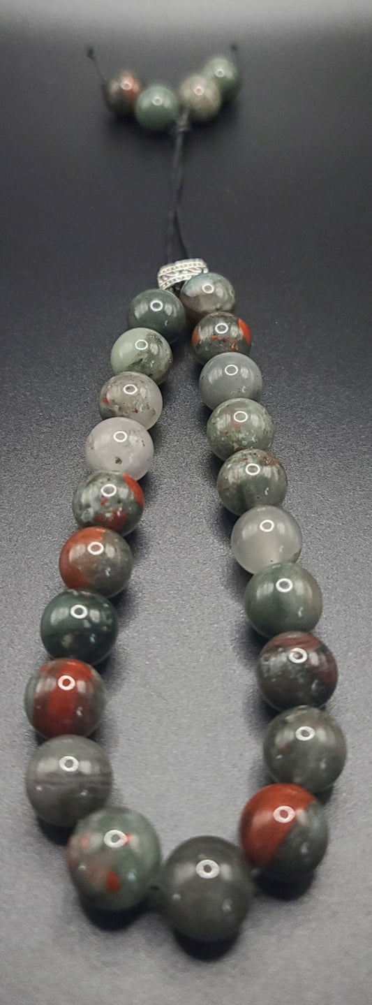 African Bloodstone  (Round) Komboloi - Greek Worry Beads