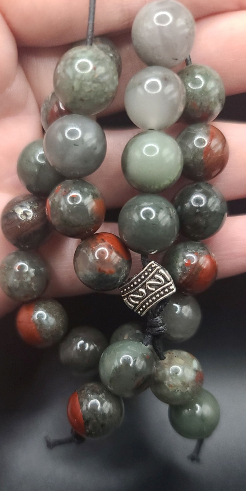 African Bloodstone  (Round) Komboloi - Greek Worry Beads