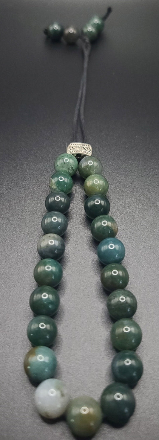 Moss Agate Komboloi - Greek Worry Beads