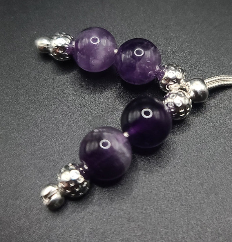 Amethyst on Sterling Silver Komboloi - Greek Worry Beads