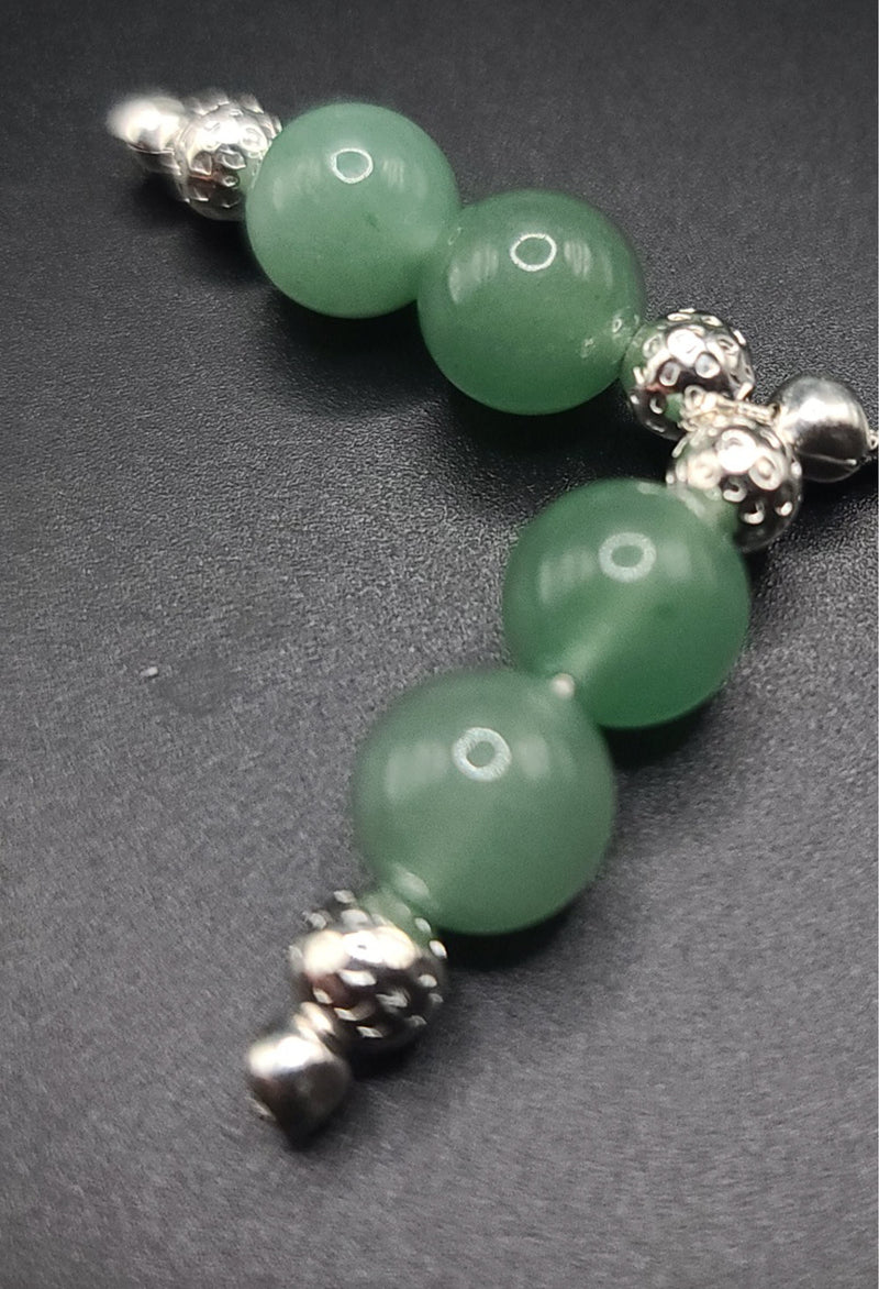 Aventurine on Sterling Silver Komboloi - Greek Worry Beads