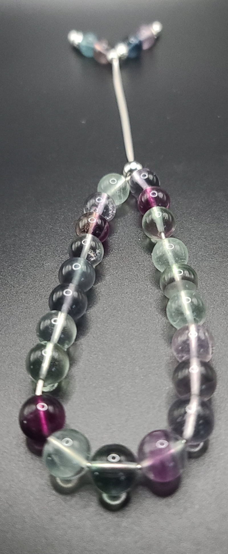 Fluorite on Sterling Silver Komboloi - Greek Worry Beads