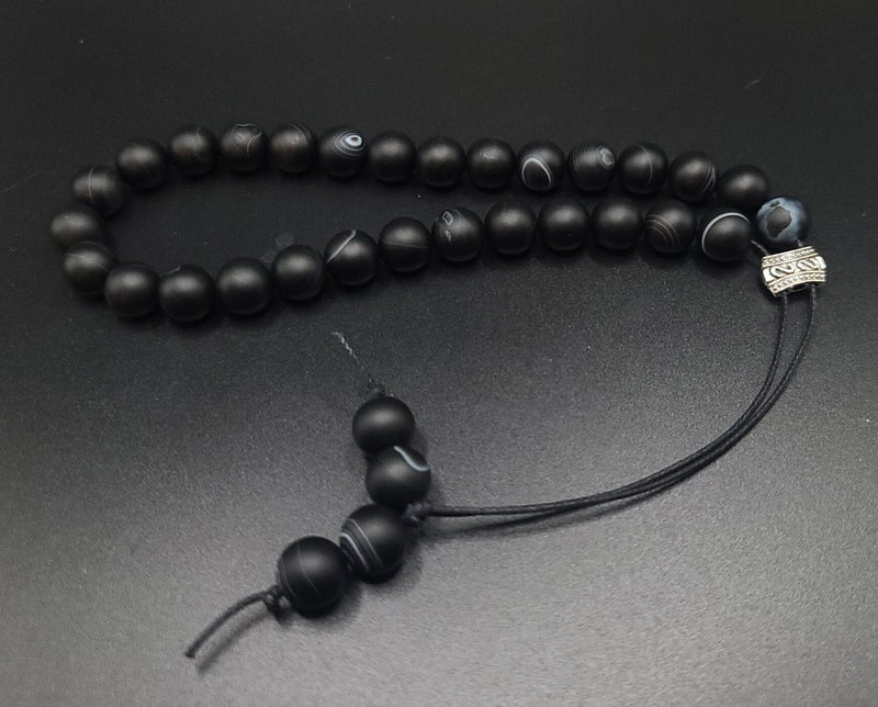 Black Sardonyx Komboloi - Greek Worry Beads