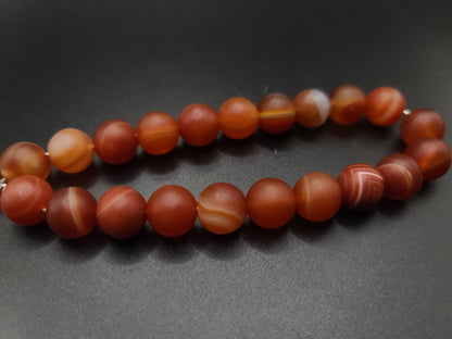 Red Sardonyx on Sterling Silver Komboloi - Greek Worry Beads