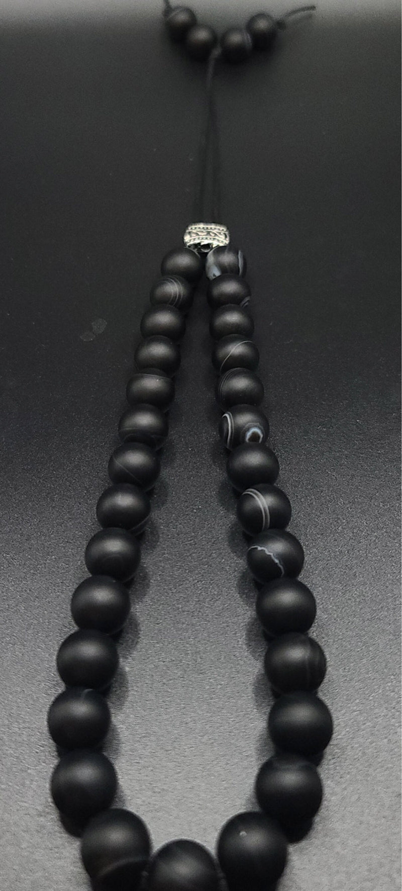 Black Sardonyx Komboloi - Greek Worry Beads