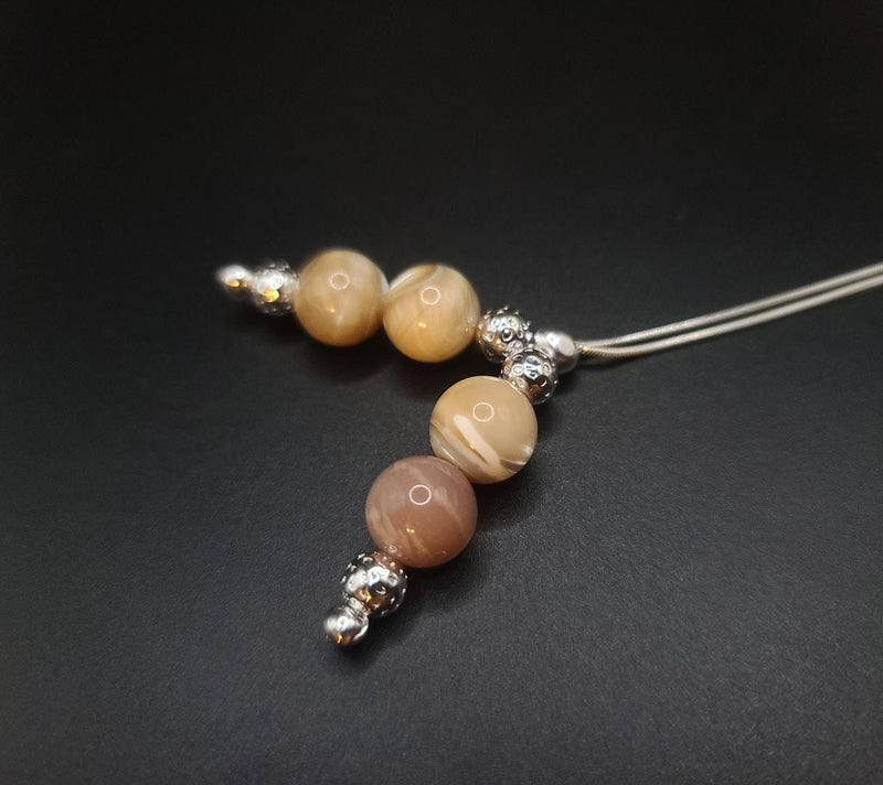 Mother Of Pearl on Sterling Silver Komboloi - Greek Worry Beads