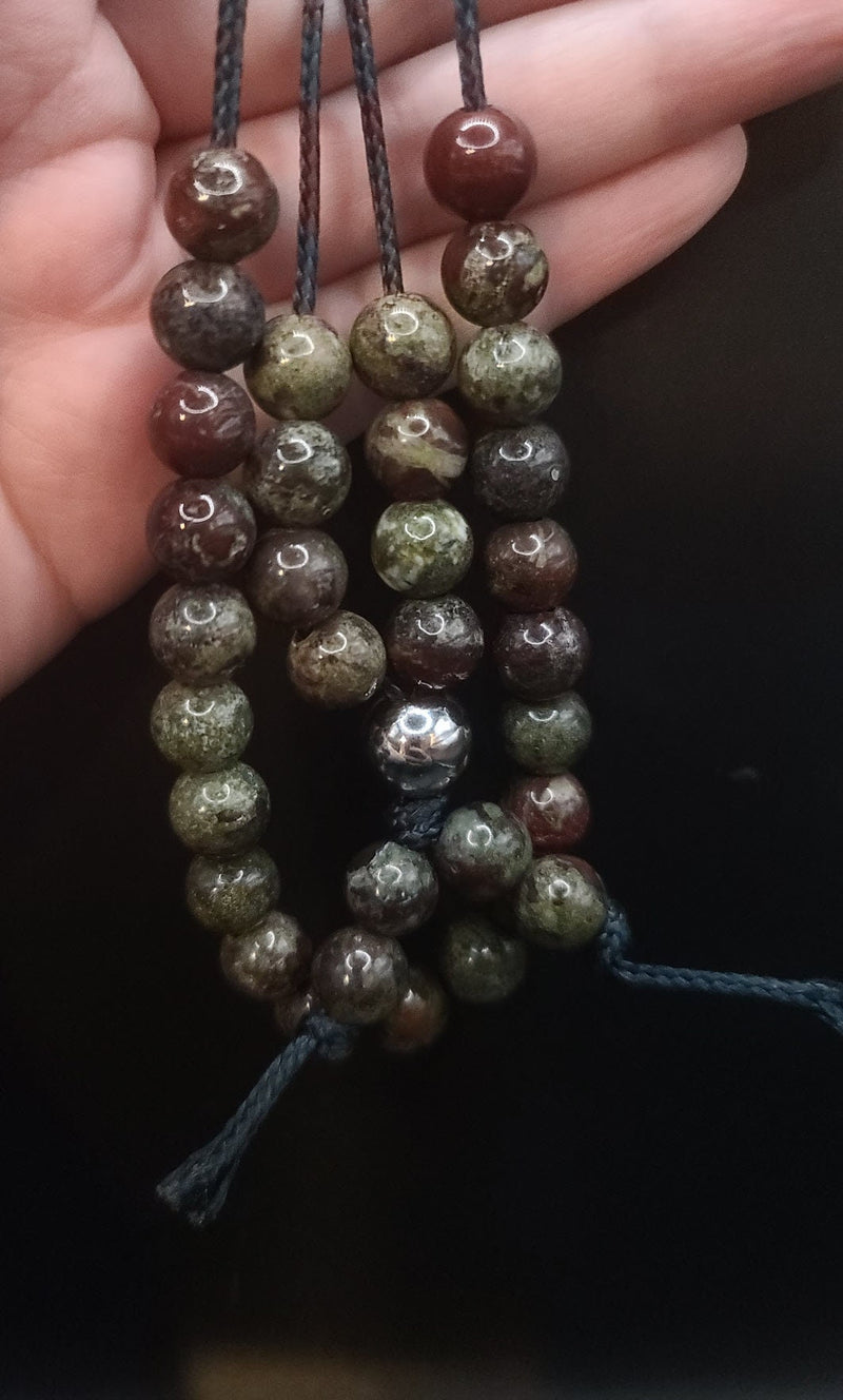 Dragons Blood Jasper Heavy Use Komboloi - Greek Worry Beads