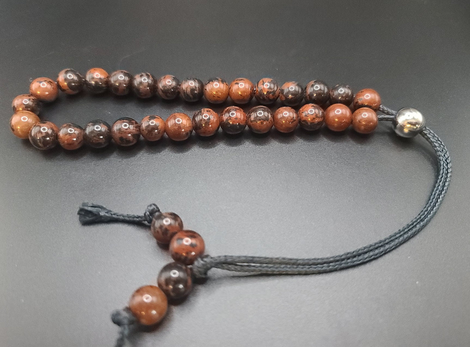 Mahogany Obsidian Heavy Use Komboloi - Greek Worry Beads