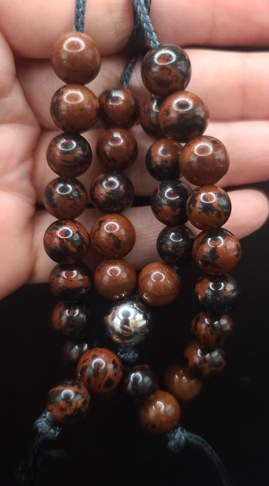 Mahogany Obsidian Heavy Use Komboloi - Greek Worry Beads