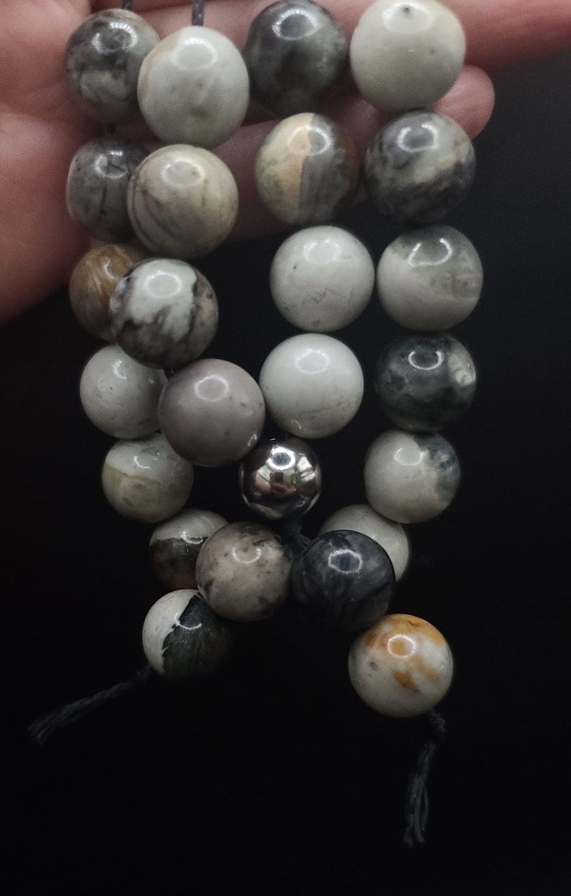 Large Stone (14 mm) Marble Jasper Komboloi - Greek Worry Beads