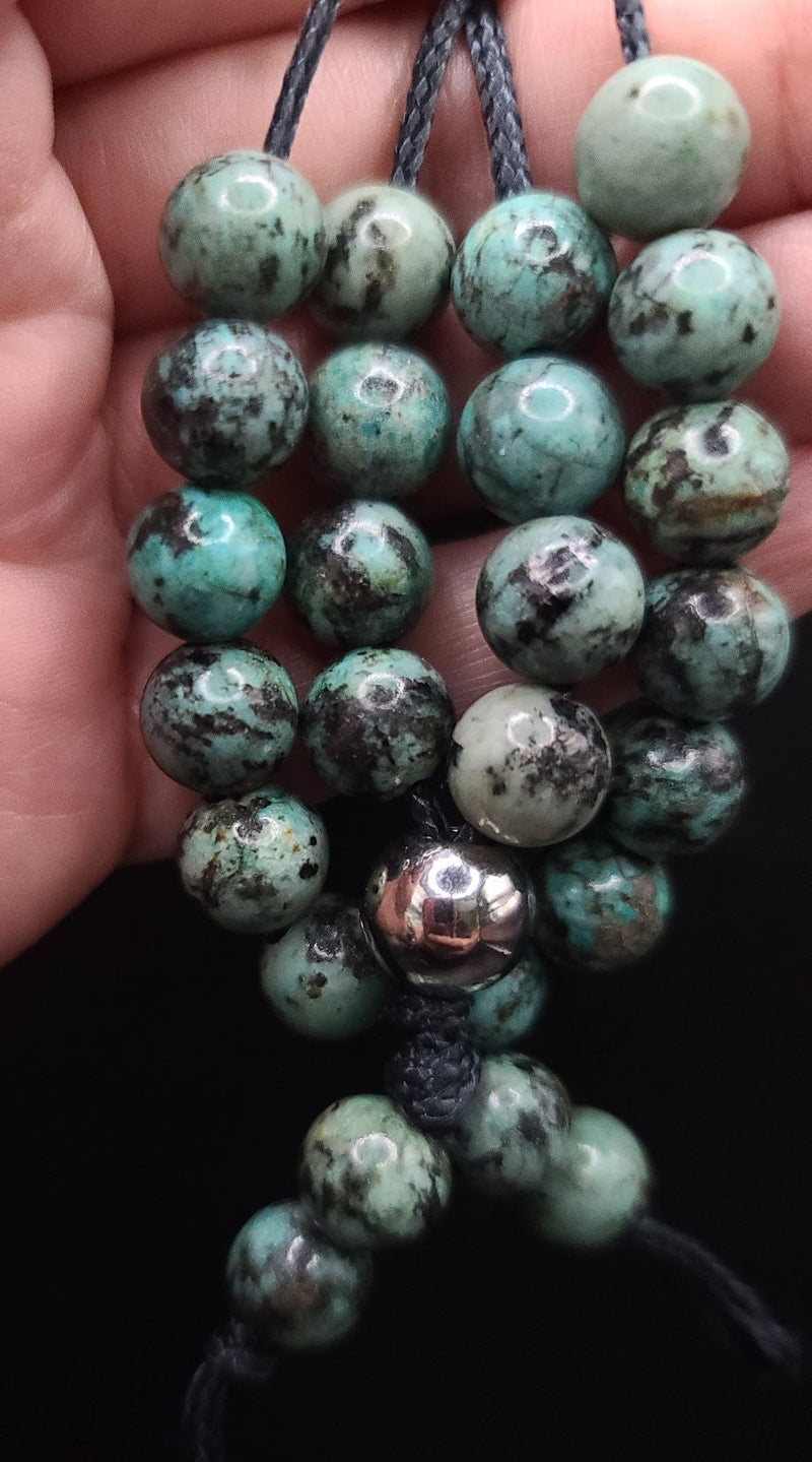 African Turquoise Jasper Heavy Use Komboloi - Greek Worry Beads