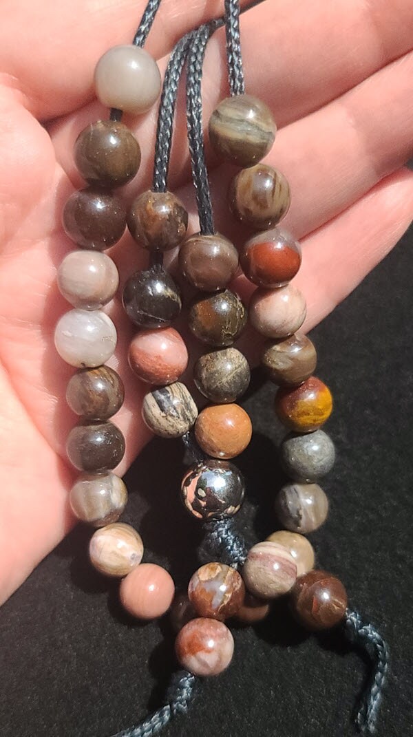 Petrified Wood Heavy Use Komboloi - Greek Worry Beads