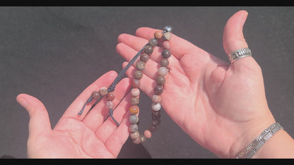 Petrified Wood Heavy Use Komboloi - Greek Worry Beads